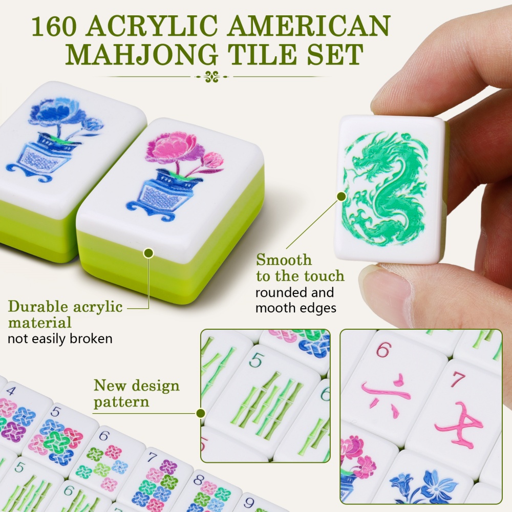Light Green Luxury American Ma - Board Game Mahjong review and price