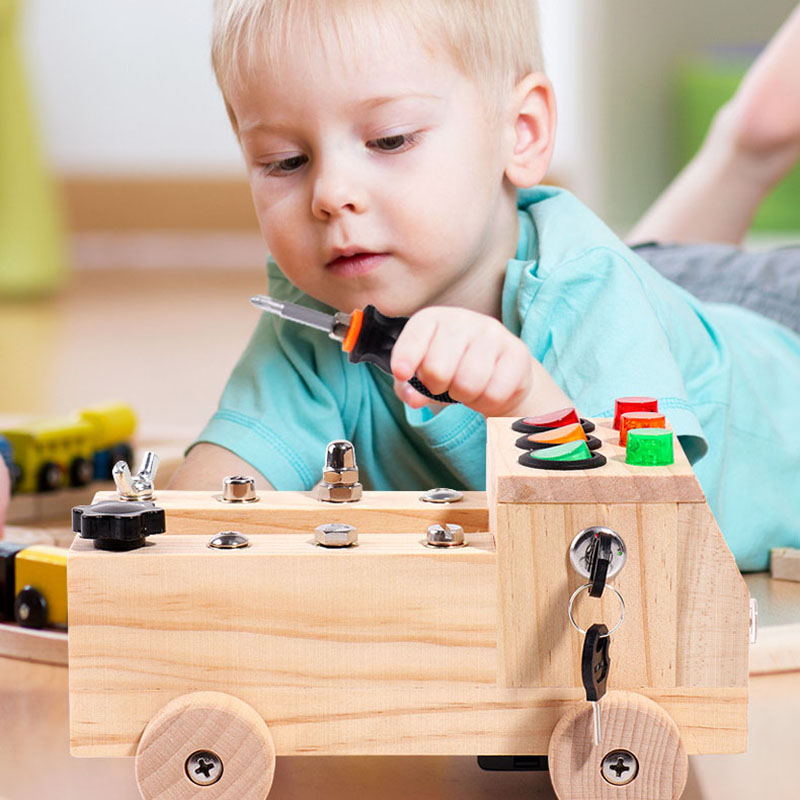 Wooden Montessori Busy Board S - Board Game Japan review and price