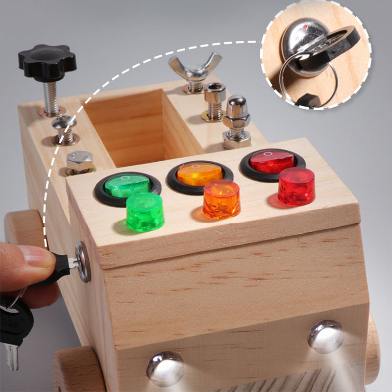 Wooden Montessori Busy Board S - Board Game Japan review and price